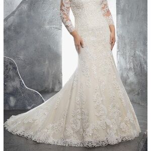Mori Lee White Lace Wedding Dress